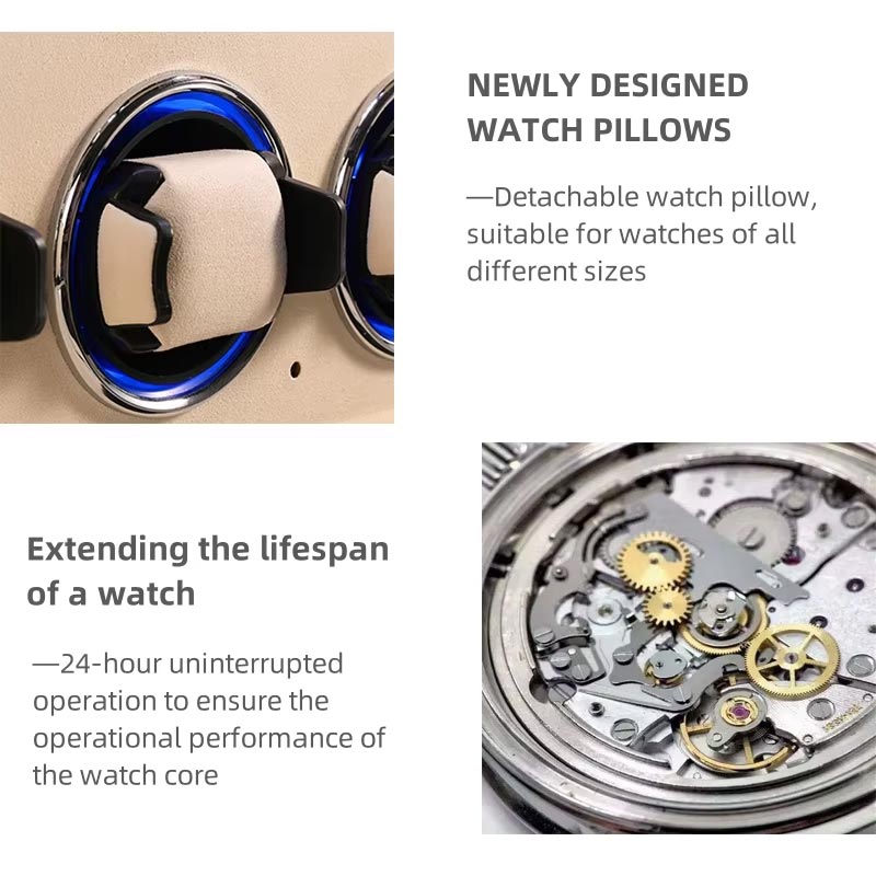 Orange Leather 3 Watch Winder Box