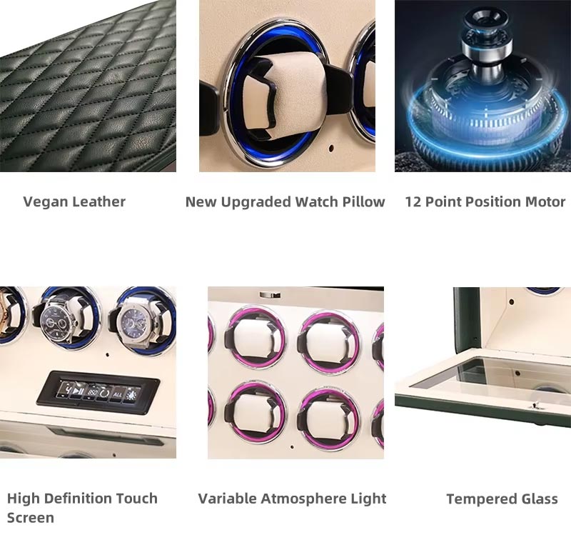 Black Leather 4 Watch Watch Winder