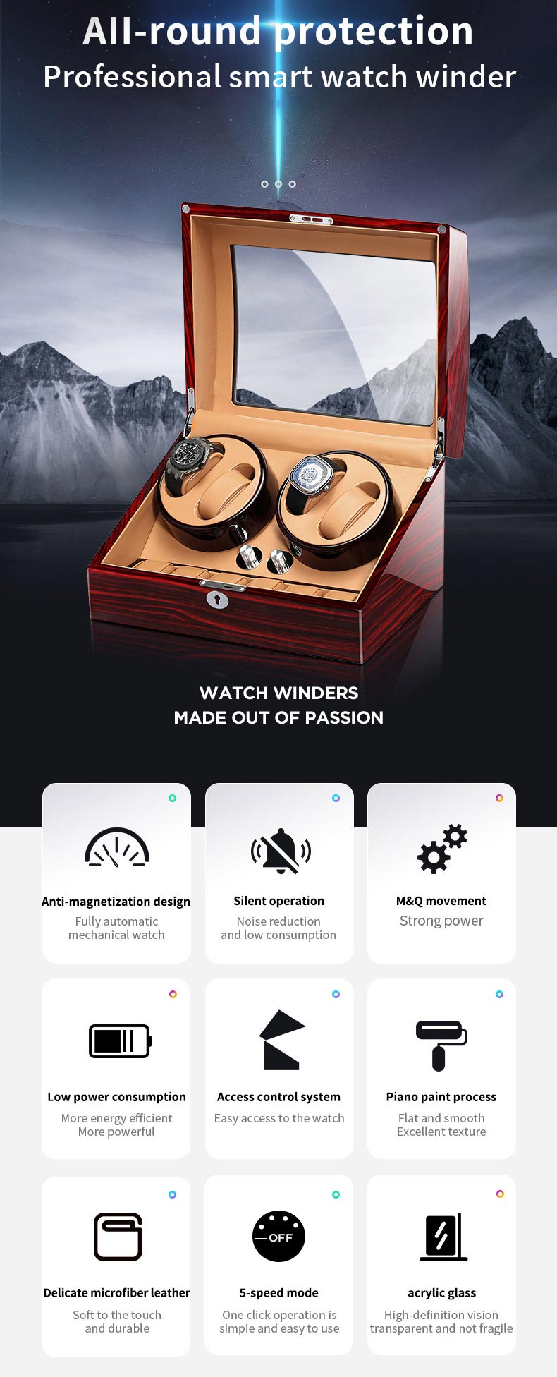 4 Watch Winder with 6 Storage