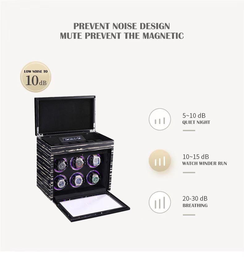 Automatic Six Watch Winder with 6 Storage