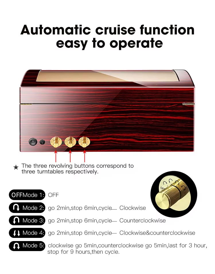 watch winder for 6 watches with 7 Storage