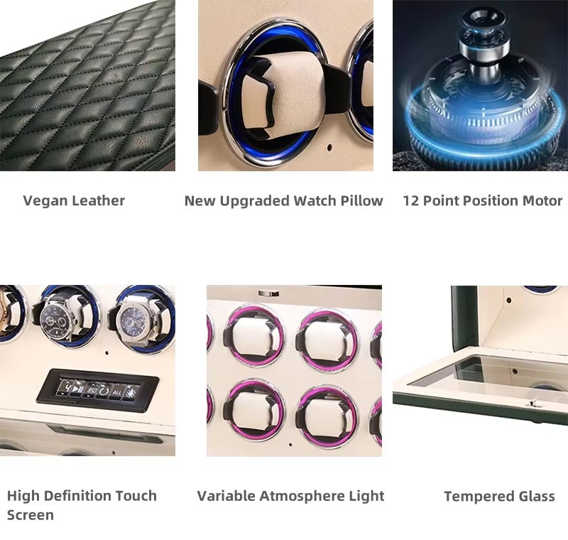 Leather Watch Winder 8 Slot Box