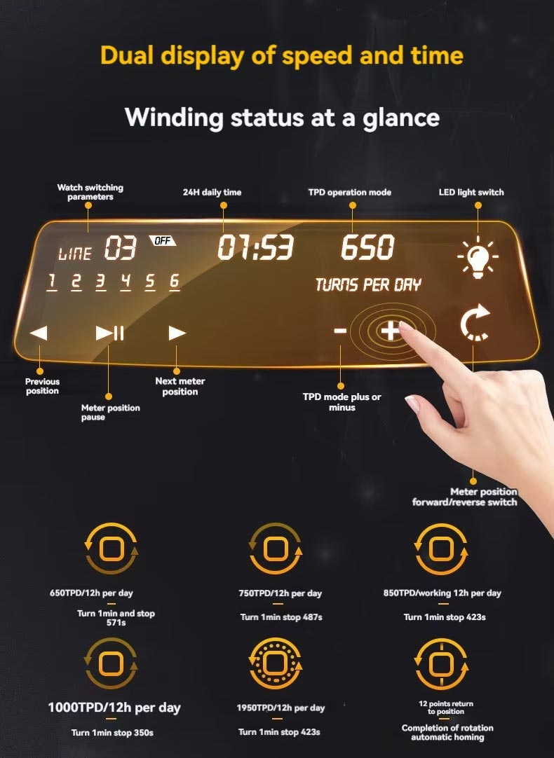 Wooden Automatic 9 Slot Watch Winder