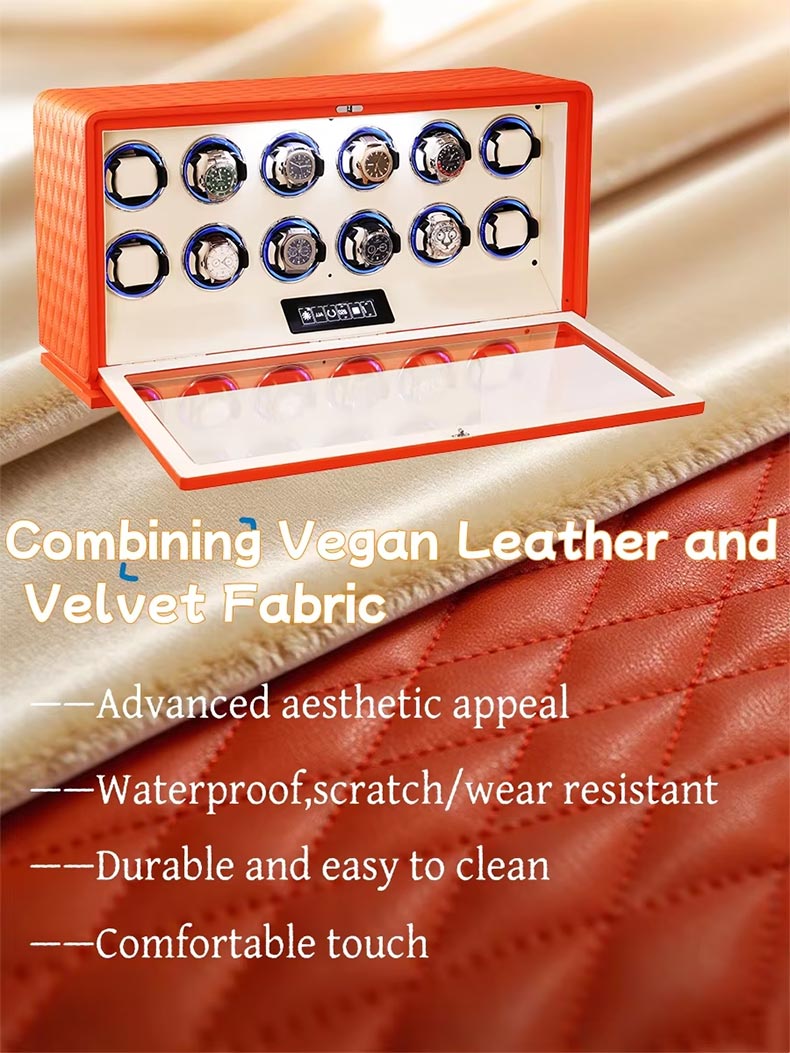 Green Leather Watch Winder 12 Watches