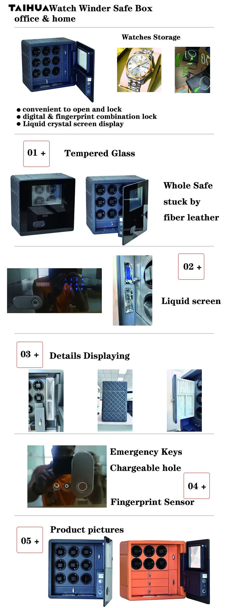 Luxury Leather Watch Winder Safe